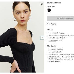 Reformation Bruno Knit Dress, Black, Small